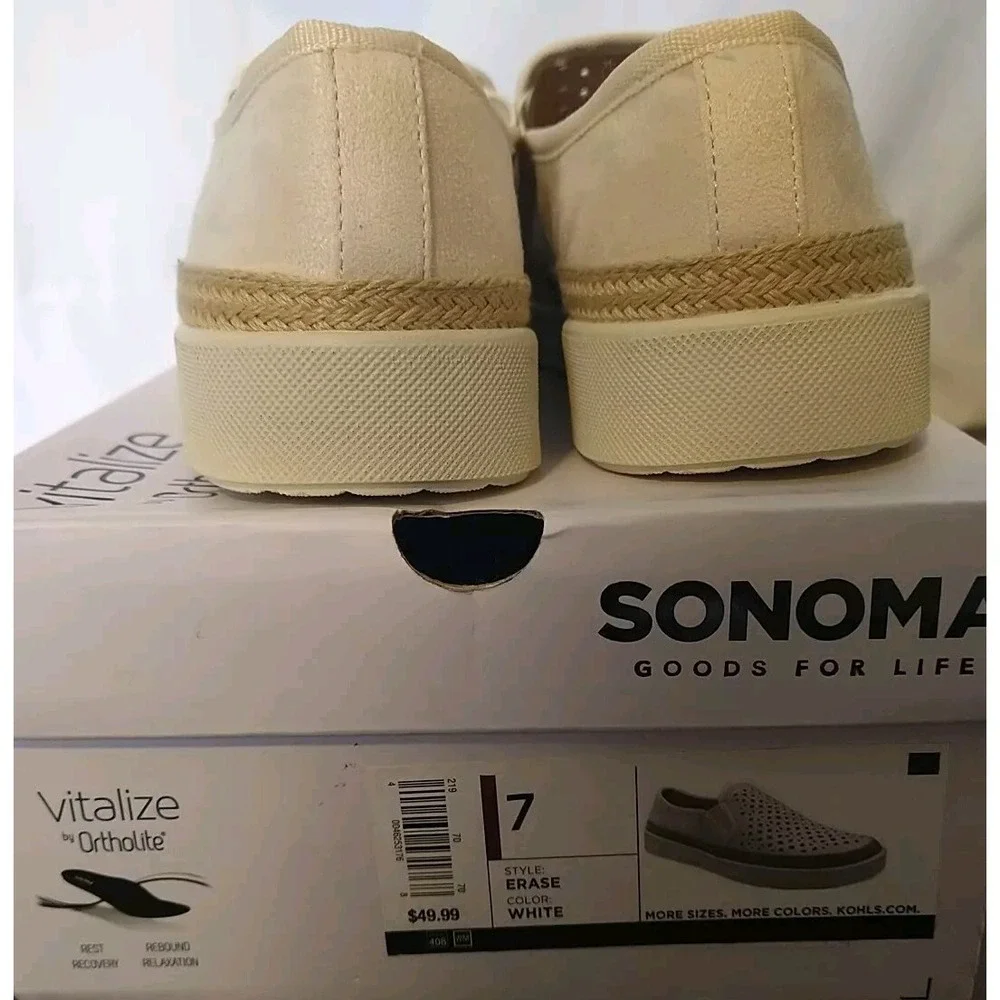 Women's Sonoma Vitalize Ortholite Erase white Slip On Shoe Size 7